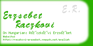 erzsebet raczkovi business card